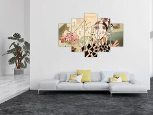 Tablou - Cubismul - arlechin și trandafir (150x105 cm)