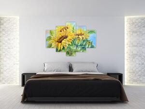 Tablou - Floarea soarelui înflorită (150x105 cm)