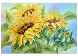 Tablou - Floarea soarelui înflorită (90x60 cm)
