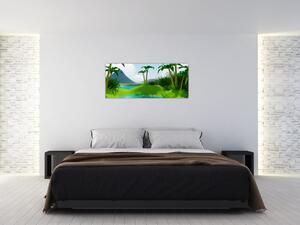 Tablou - Lac în junglă (120x50 cm)