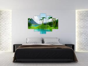 Tablou - Lac în junglă (150x105 cm)