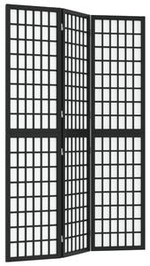 Paravan pliabil cu 3 panouri, stil japonez, negru, 120x170 cm