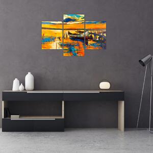 Tablou - Barca la apus de soare (90x60 cm)