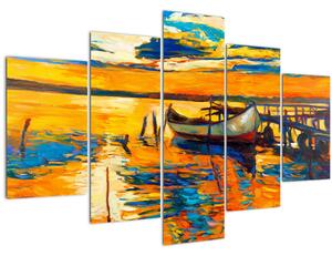 Tablou - Barca la apus de soare (150x105 cm)