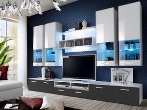 Mobilier living Aston 2 (alb + gri) (cu iluminat). 611007