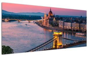 Tablou - Panorama orașului Budapesta, Ungaria (120x50 cm)