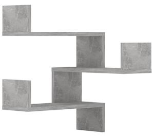 Rafturi de perete pe colț 2 buc. gri beton 40x40x50 cm PAL