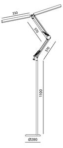 Brilagi - Lampadar flexibil VARIO LED dimabil/14W/5V 157 cm negru