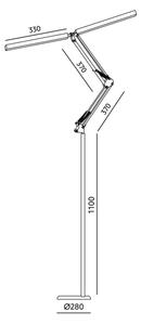 Brilagi - Lampă de podea flexibilă VARIO LED reglabilă, 14W/230V, 157 cm, albă
