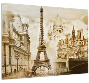 Tablou pe sticlă - Monumente din Paris (70x50 cm)