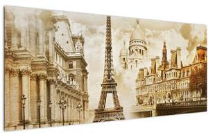 Tablou - Monumente din Paris (120x50 cm)