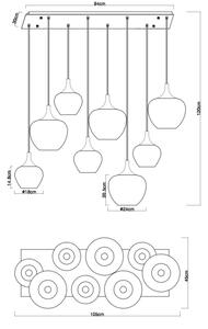 Globo 15548-8HG - Candelabru suspendat pe cablu MAXY 8xE27/40W/230V, cu finisaj cupru