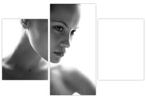 Tablou - Portretul femeii, alb- negru (90x60 cm)