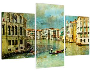 Tablou - Canalul de la Veneția și gondole (90x60 cm)