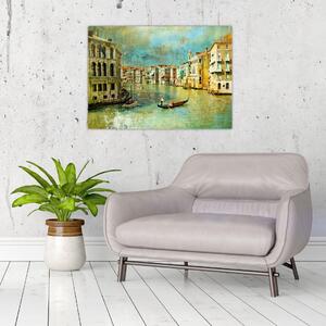 Tablou - Canalul de la Veneția și gondole (70x50 cm)