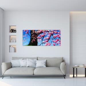 Tablou - Cireș înflorit - pictură (120x50 cm)