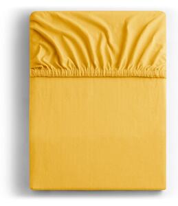 Cearșaf de pat elastic din jerseu DecoKing Amber Collection,180-200 x 200 cm, galben