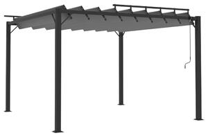 Pavilion cu acoperiș jaluzea antracit 3x3 m țesătură&aluminiu