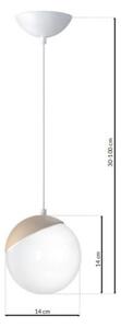 Lustră pe cablu SFERA WOOD 1xE14/40W/230V alb