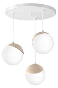 Lustră pe cablu SFERA WOOD 3xE14/40W/230V alb