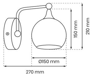 Lampă de perete MONTE 1xE27/60W/230V aurie