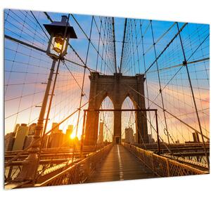 Tablou pe sticlă - Podul Brooklyn, Manhattan, New York (70x50 cm)