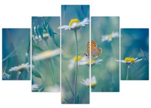 Tablou - Fluture pe margaretă (150x105 cm)
