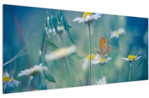 Tablou - Fluture pe margaretă (120x50 cm)