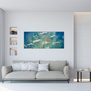 Tablou - Fluture pe margaretă (120x50 cm)