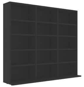 Dulap pentru CD-uri, negru, 102 x 23 x 89,5 cm, lemn prelucrat