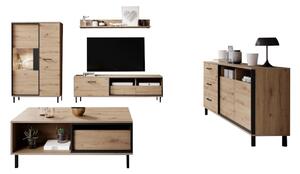 Set mobilier pentru living LASANO, stejar artisan/antracit