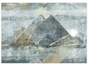 Tablou - Piramide în filtru albastru (70x50 cm)