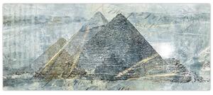 Tablou - Piramide în filtru albastru (120x50 cm)