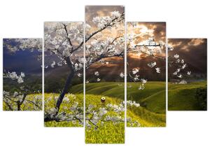 Tablou - Peisaj cu pomul înflorit (150x105 cm)