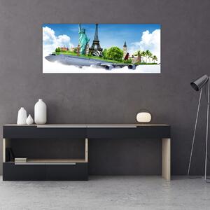 Tablou - Călătorie în jurul lumii (120x50 cm)
