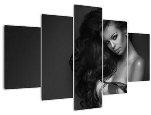 Tablou - Portretul unei femei seducătoare, alb-negru (150x105 cm)