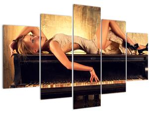 Tablou - Femeia și pian (150x105 cm)