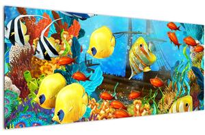 Tablou - Recif de corali colorat (120x50 cm)