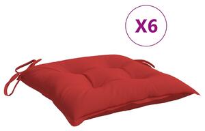 Perne de scaun, 6 buc., roșu, 40x40x7 cm, textil oxford