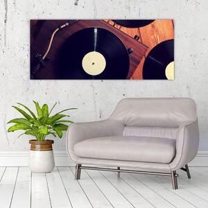 Tablou - Discuri de gramafon (120x50 cm)