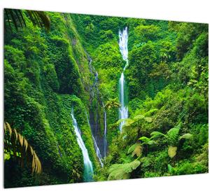 Tablou pe sticlă - Cascada Madakaripura, Java de Est, Indonezia (70x50 cm)
