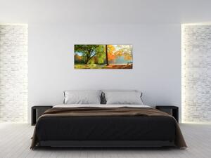 Tablou - Peisaj liniștit de toamnă (120x50 cm)
