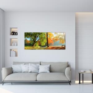 Tablou - Peisaj liniștit de toamnă (120x50 cm)