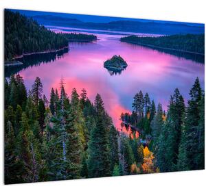 Tablou pe sticlă - Lacul Tahoe, Sierra Nevada, California, SUA (70x50 cm)