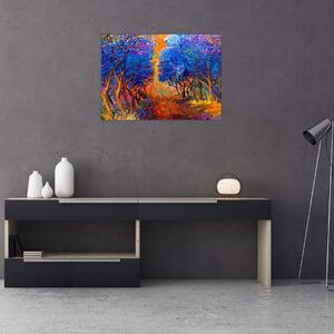 Tablou - Coroane de copac de toamnă, impresionism modern (70x50 cm)