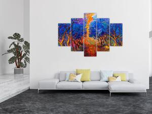 Tablou - Coroane de copac de toamnă, impresionism modern (150x105 cm)