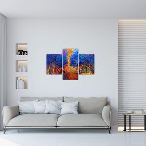 Tablou - Coroane de copac de toamnă, impresionism modern (90x60 cm)