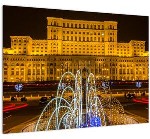 Tablou pe sticlă - Palatul Parlamentului, București, România (70x50 cm)