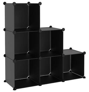 Organizator cub de depozitare, 6 cuburi, negru, PP