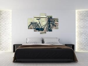 Tablou - Bicicleta de epocă cu flori (150x105 cm)